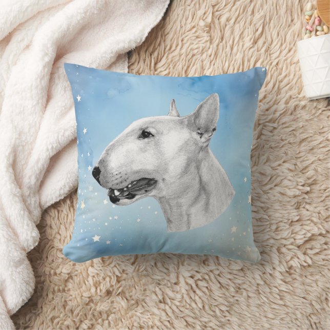 Coussin dessin au crayon Bull Terrier (Couverture)
