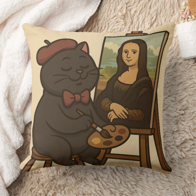 Coussin Dessin de chat Mona (Couverture)