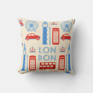 Coussin Dessin de dessin de dessin de Londres mignon et co
