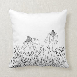 Coussin Dessin de fleur sauvage