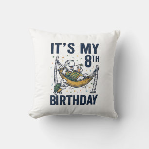 Coussin Dessin de hamac de tortue pour 8e anniversaire Gra