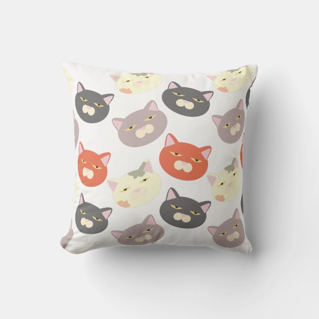 Coussin Dessin de Kitty Fun Heads Motif heureux (Recto)
