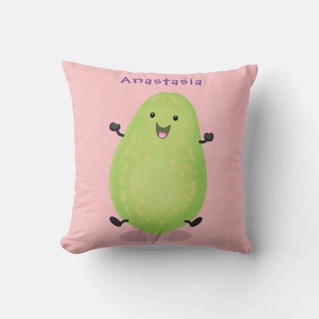 Coussin dessin de la patte papaye de Cute kawaii (Recto)