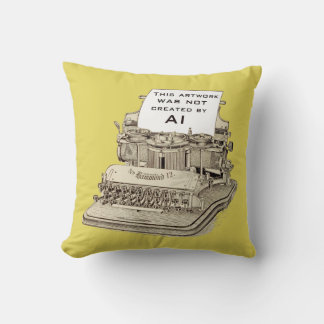 Coussin Dessin de machine à écrire vintage