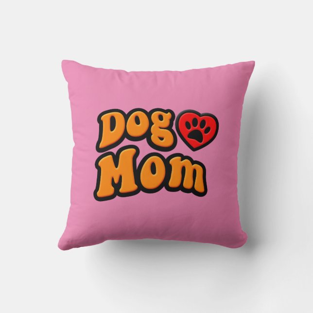 Coussin Dessin de maman de chien super (Verso)