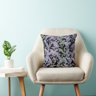 Coussin Dessin de motif de vigne rampante feuillue avec pa