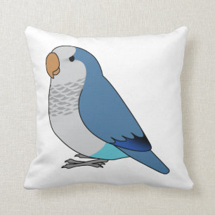 Coussin Dessin de perroquet bleu bouffon