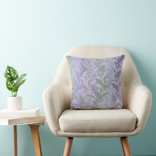 Coussin Dessin de vigne rampante feuillue avec pastels