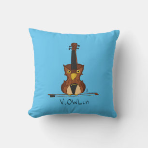 Coussin Dessin de violon amusant musicien