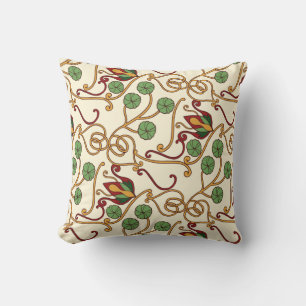 Coussin dessin floral inspiré de l'Art nouveau