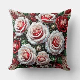 Coussin Dessin floral orné de gemmes complexes