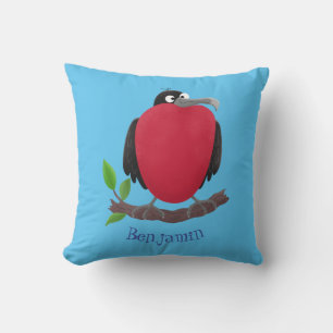 Coussin Dessin humoristique de magnifique frigate oiseau d