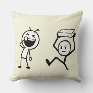 Coussin Dessin humoristique de personnages bâtons