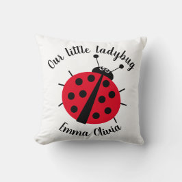 Coussin Dessin humoristique Ladybug rouge blanc
