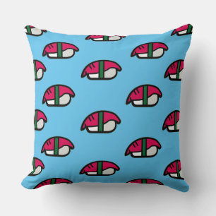 Coussin Dessin Kawaii Sushi, Riz de Poisson et Algues