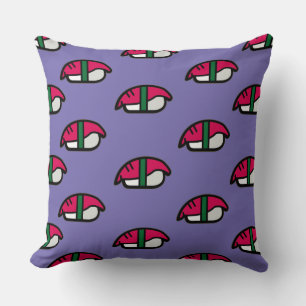Coussin Dessin Kawaii Sushi, Riz de Poisson et Algues