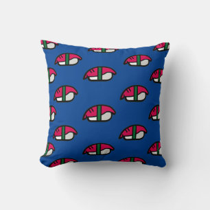 Coussin Dessin Kawaii Sushi, Riz de Poisson et Algues