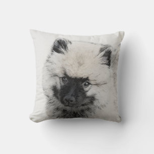 Coussin Dessin Keeshond Chiot - Joli dessin original Chien