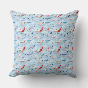 Coussin Dessin motif sans couture pour avions commerciaux