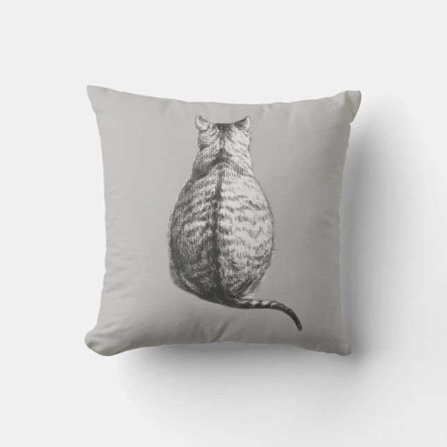 Coussin Dessin se reposant de chat (Recto)