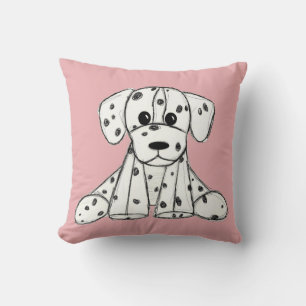 Coussin Dessin simple de contour de chien en peluche dalma
