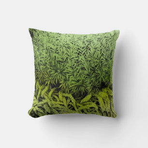 Coussin Dessin vert mousse avec recouvrement de couleur co