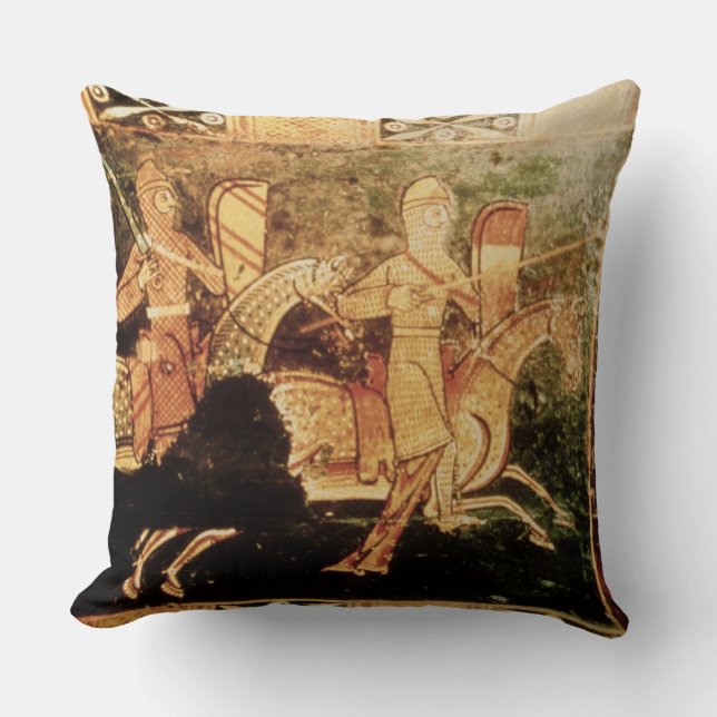 Coussin Détail d'un coffre de mariage dépeignant le goi de (Recto)