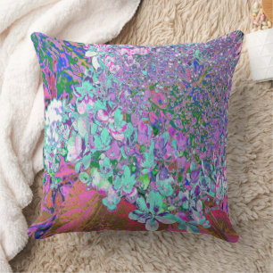 Coussin Détail élégant d'hortensia Aqua et Violet Limeligh