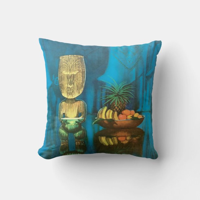 Coussin Détendez-vous - c'est le temps de Tiki ! (Recto)