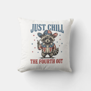 Coussin Détendez-vous le quatrième T-shirt de raton laveur