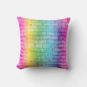 Coussin d'étoiles colorées en brique