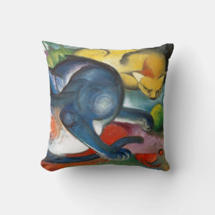 Coussin Deux Cats, Blue and Yellow, Franz Marc