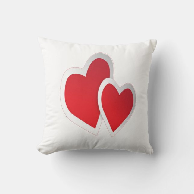 Coussin Deux Coeurs rouges (Recto)