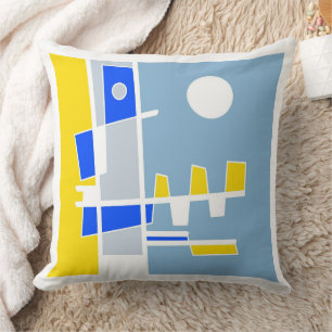 Coussin Deux Côtés De L'Ethnicité Jaune Bleu Marécage