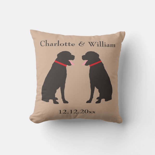 Coussin Deux laboratoires Brown de chocolat Mariage person (Recto)