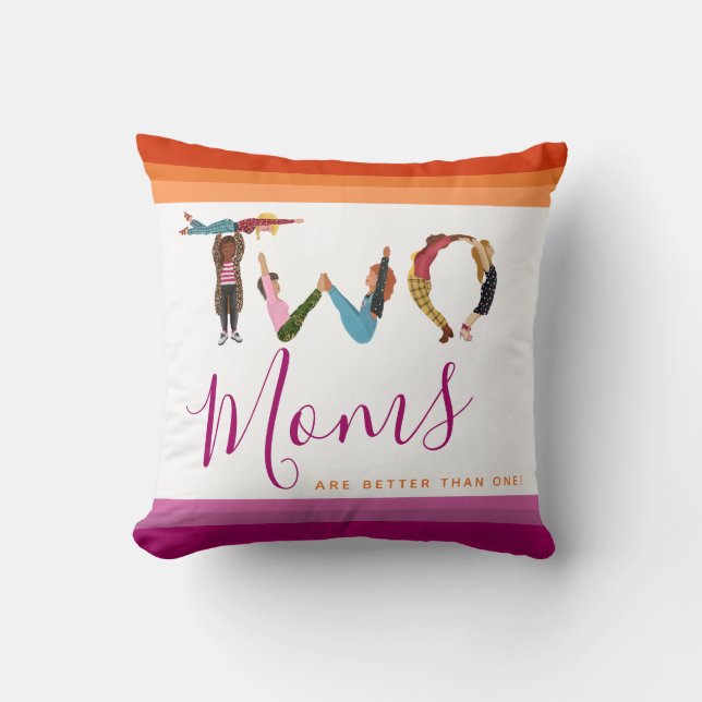 Coussin Deux Mignonnes Moms Sont Meilleures Qu'Un Baby sho (Recto)