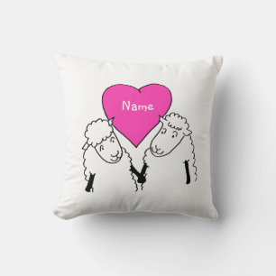 Coussin Deux mignons moutons de dessin
