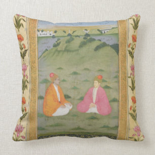 Coussin Deux nobles assis dans un paysage, du petit C