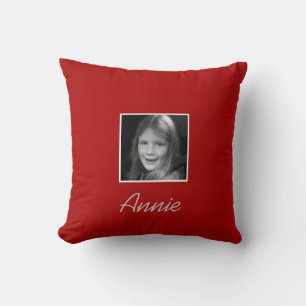 Coussin Deux photos personnalisées du texte personnalisé