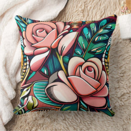 Coussin Deux Roses : Un Arrangement Floral Spectaculaire