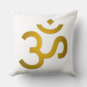 Coussin Devanagari om - Blanc