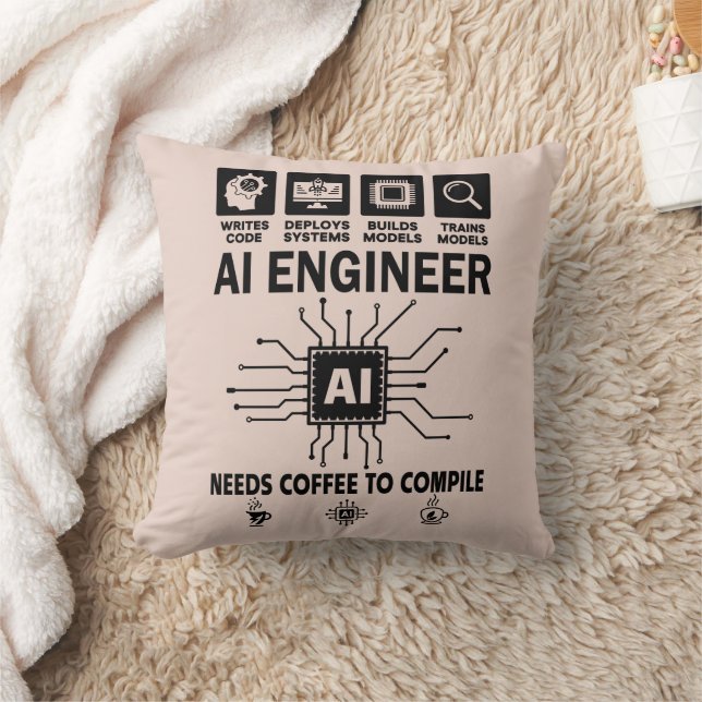 Coussin Développeur Programmeur Codeur Ingénieur en Intell (Couverture)