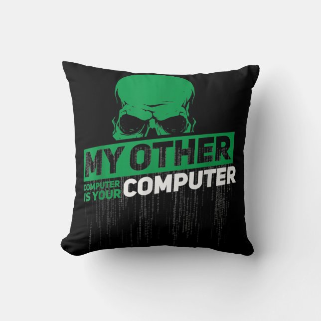 Coussin Développeur Sysadmin Engineer Hacker Code d'admini (Recto)