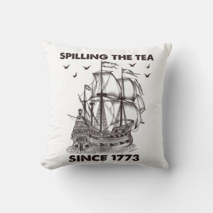 Coussin Déverser Le Thé Depuis 1773 4 juillet patriotique