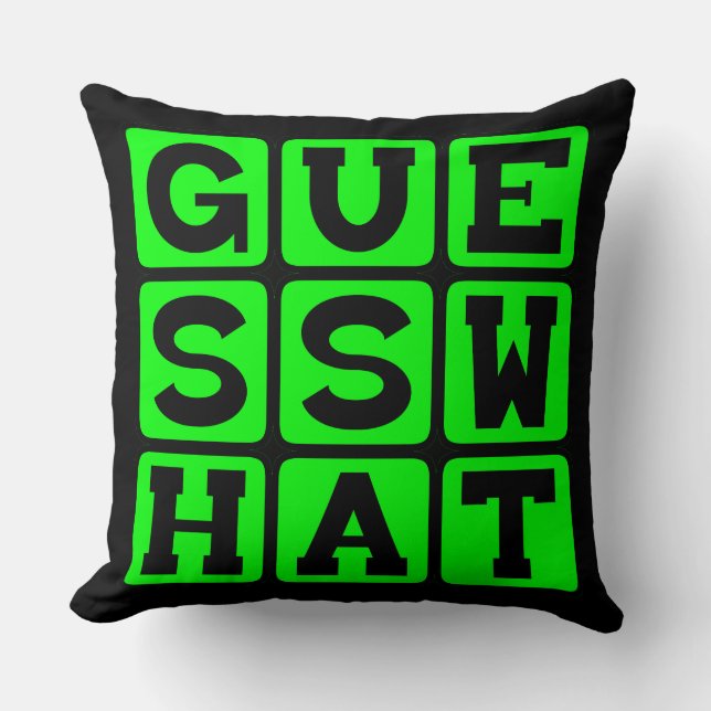 Coussin Devine Quoi, Garder Un Secret (Recto)