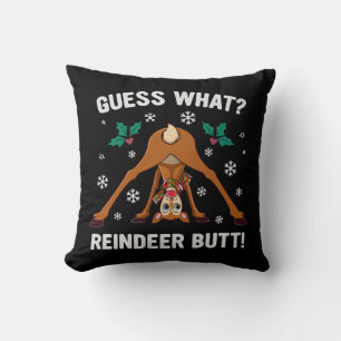 Coussin Devinez Quelle Blague de Noël sur le Derrière de R
