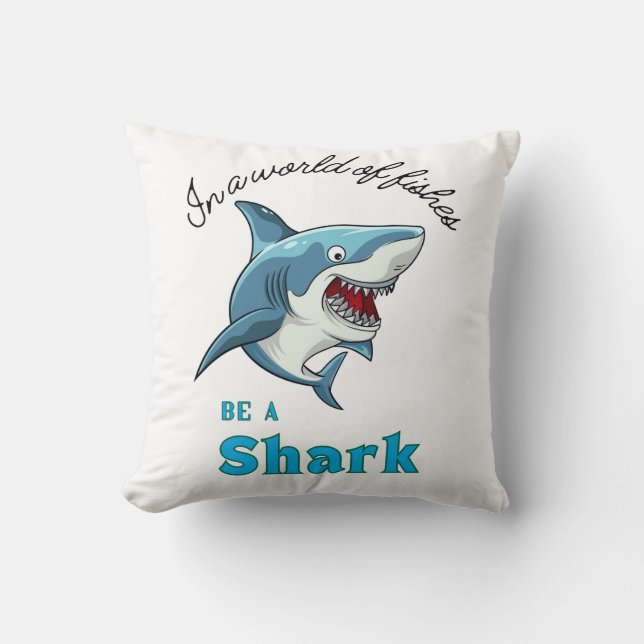 COUSSIN DEVIS DE REQUINS, AMUSANT, STYLE DE CARTOON (Recto)