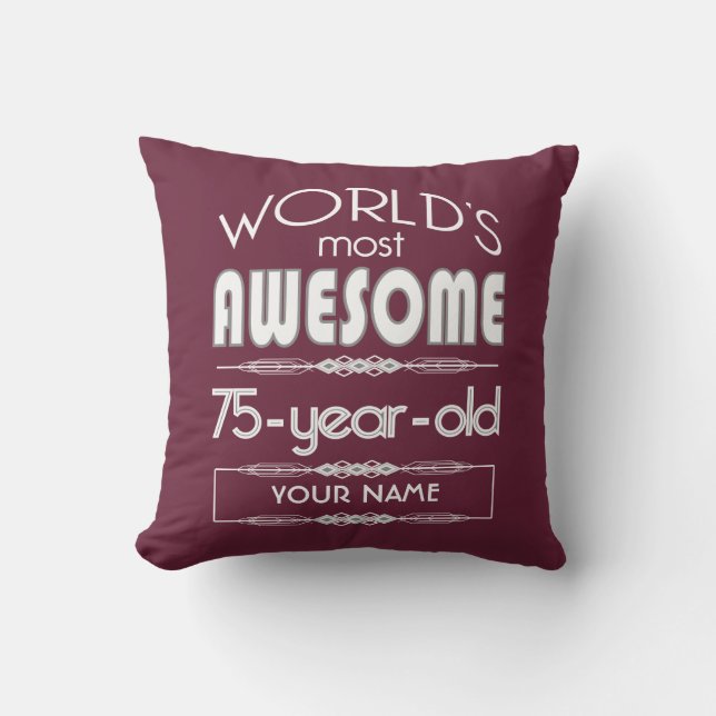 Coussin D'extérieur 75e anniversaire du meilleur fabuleux Maroon rouge (Recto)