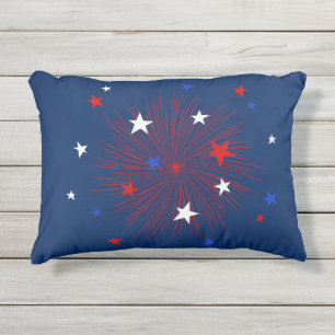 Coussin d'extérieur à motif d'étoile en bleu marin