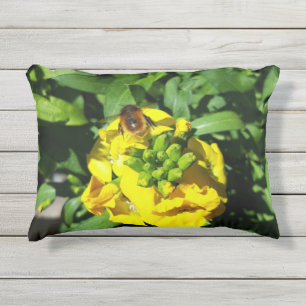 Coussin D'extérieur Abeille sur Fleurs Jaunes